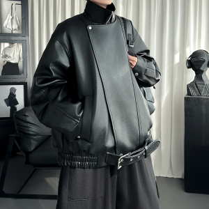 2025春款美式潮牌痞帅复古机车皮衣夹克棉服外套 FK315-P128图片