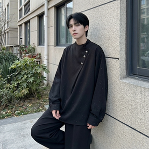 现货新中式痞帅衬衣高级感小香风衬衫微闪潮流痞帅衬衣 A903-P68，男装衬衫，星座1017