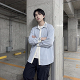 现货潮衬衫小众刺绣长袖衬衣新中式情侣外套DY877-P68，男装衬衫，星座1017