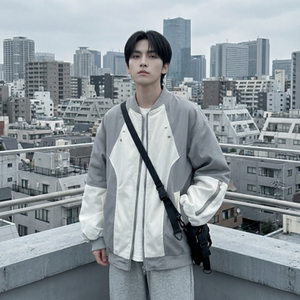 现货休闲百搭撞色拼接棒球服美式复古夹克 JK830-P80图片