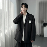 现货休闲西服男春秋宽松大码潮高级感痞帅外套西装JK342-P98，男装西服套装，星座1017