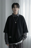 现货2026春款假两件卫衣衬衫领复古vibe格子美式外套A5613-P65，男装衬衫，星座1017