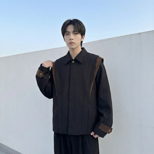现货新款春季飞肩撞色夹克外套男设计感痞帅上衣 JK905-P108图片