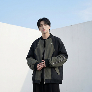 休闲百搭撞色拼接棒球服美式复古夹克 JK830-P80图片