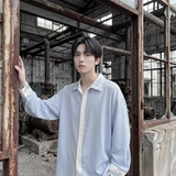 现货潮衬衫小众刺绣长袖衬衣新中式情侣外套DY877-P68，男装衬衫，星座1017