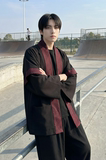 现货春秋风蟒纹印花拼接男士道袍汉服D3206-P78，男装民族服装，星座1017