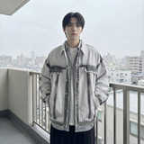 现货2026春季工装休闲夹克高级感牛仔外套JK11-P100，男装工装外套，星座1017