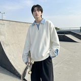 现货春季新款翻领高级感衬衫领上衣长袖卫衣男装潮WY212-P68，男装衬衫，星座1017