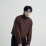 现货新款大货已出新中式衬衫可拆卸荡领呢料衬衣加厚CR111-P88，男装衬衫，星座1017