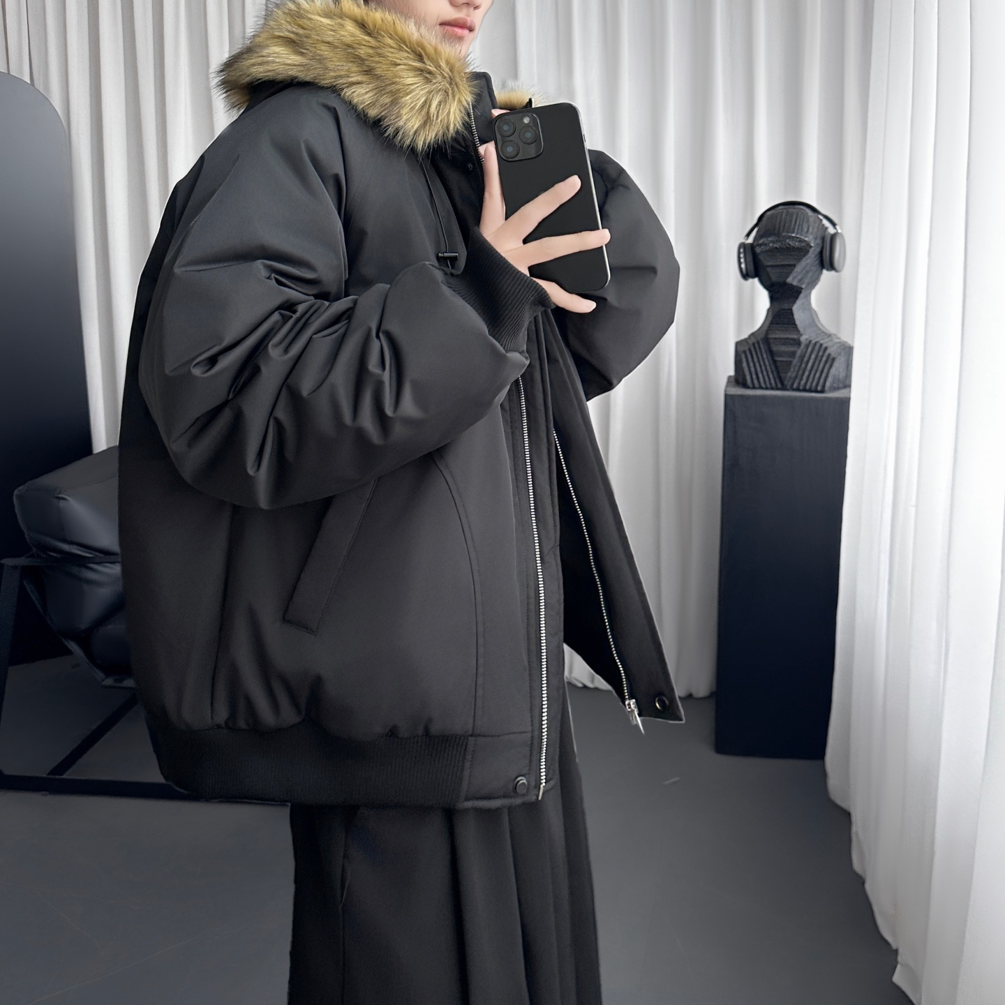 冬季新款韩版宽松加厚保暖派克服工装外套M7506-P148，男装棉衣，星座1017