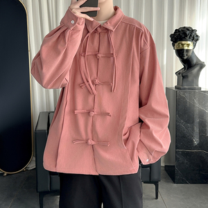 现货港风宽松汉服唐装打底风长袖衬衫  AC64-P60图片