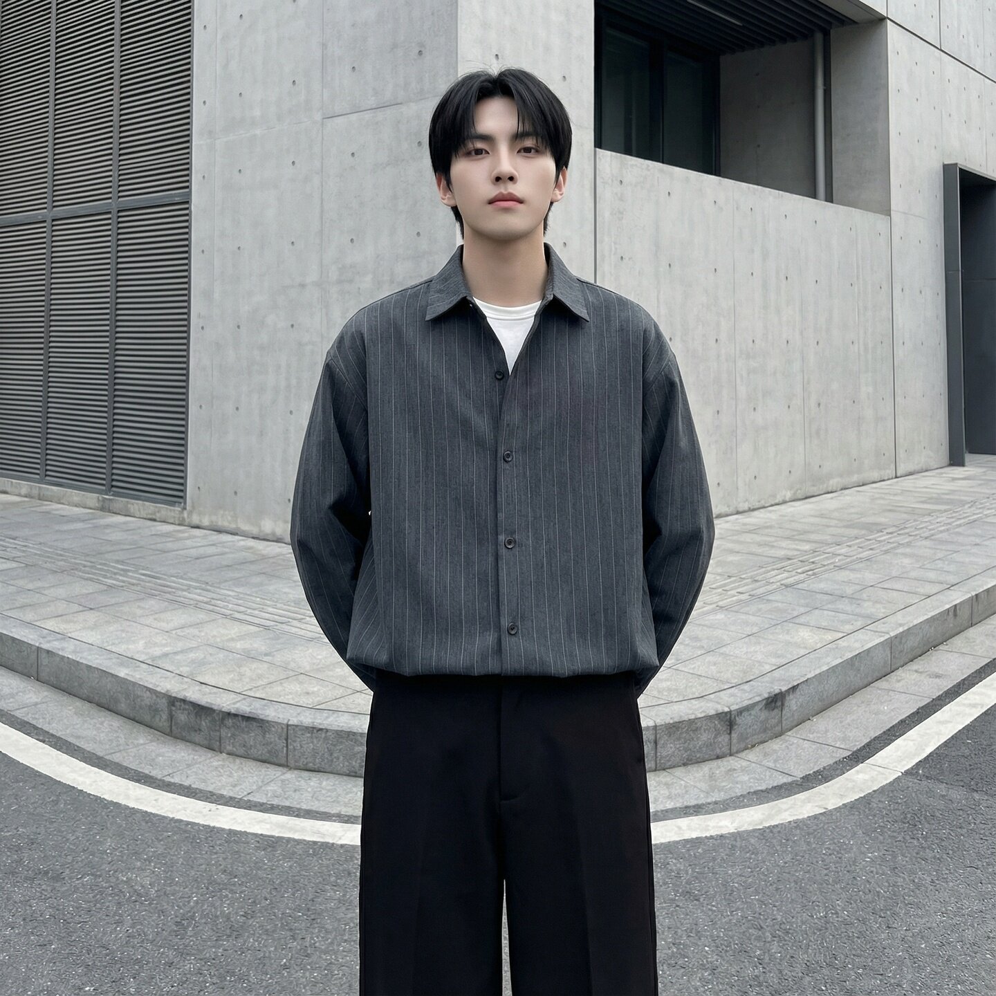 2026春季轻熟风男竖条纹长袖衬衫高级感外套DS94-P68,男装衬衫,星座1017