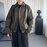 花苞内里撞色仿旧棉感复古麂皮夹克翻领外套秋男J9946-P108，男装夹克，星座1017