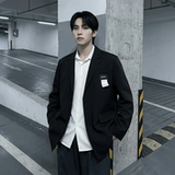 现货休闲西服男春秋宽松大码潮高级感痞帅外套西装JK342-P98，男装西服套装，星座1017