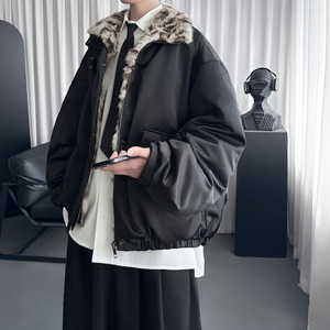 美式座山雕棉服男款冬季立领设计穿豹纹加厚外套 M6092-P138图片