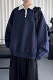 秋季短款美式半拉链卫衣男重磅宽松休闲套头衫潮W6207-P78，男装卫衣，星座1017