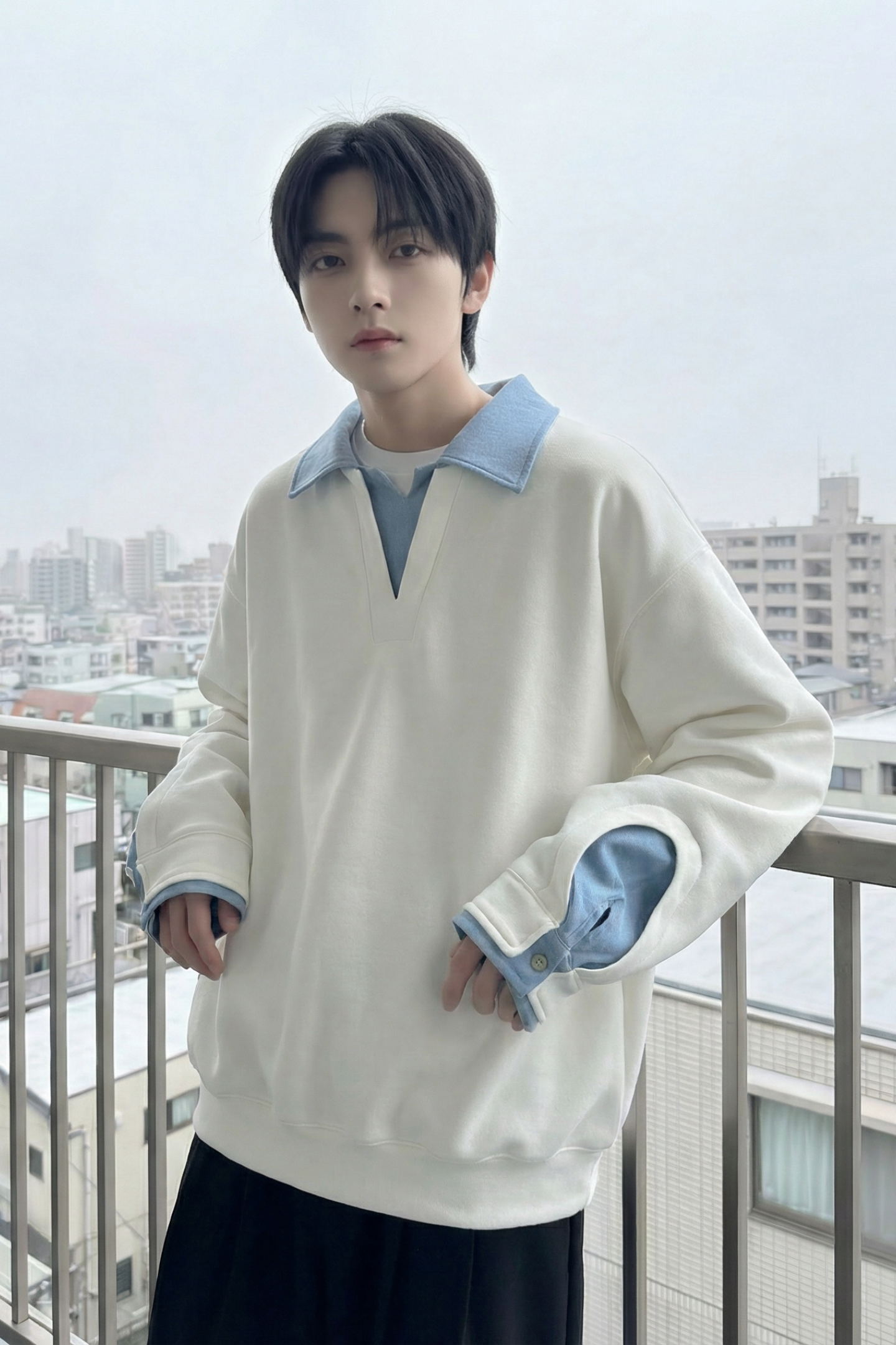 现货春季新款翻领高级感衬衫领上衣长袖卫衣男装潮WY212-P68,男装衬衫,星座1017