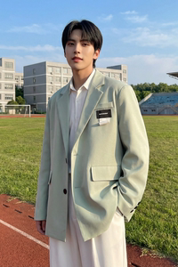 现货休闲西服男春秋宽松大码潮高级感痞帅外套西装 JK342-P98图片