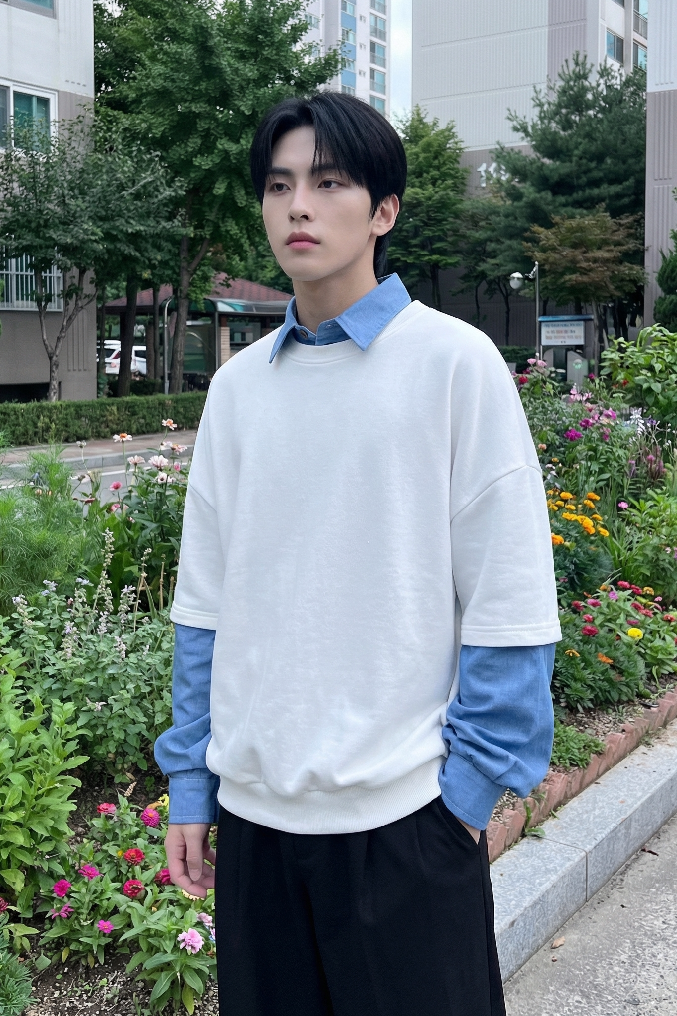 2026春款假两件卫衣衬衫领复古vibe格子美式外套CR447-P68,男装衬衫,星座1017