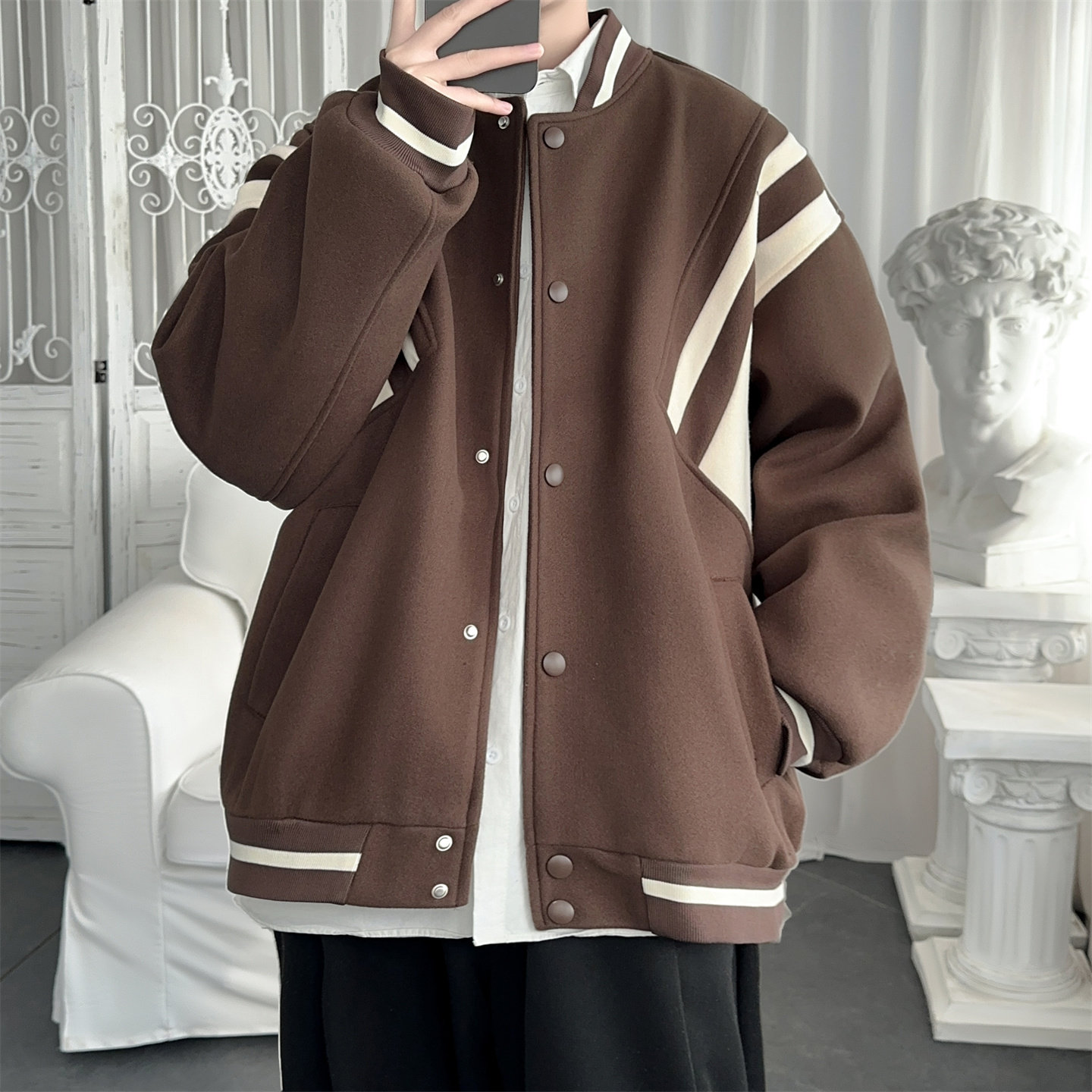 现货春季撞色美式复古夹克情侣棒球服流行外套Y0023-P88控118,男装夹克,星座1017