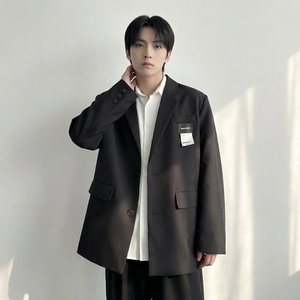 现货休闲西服男春秋宽松大码潮高级感痞帅外套西装JK342-P98