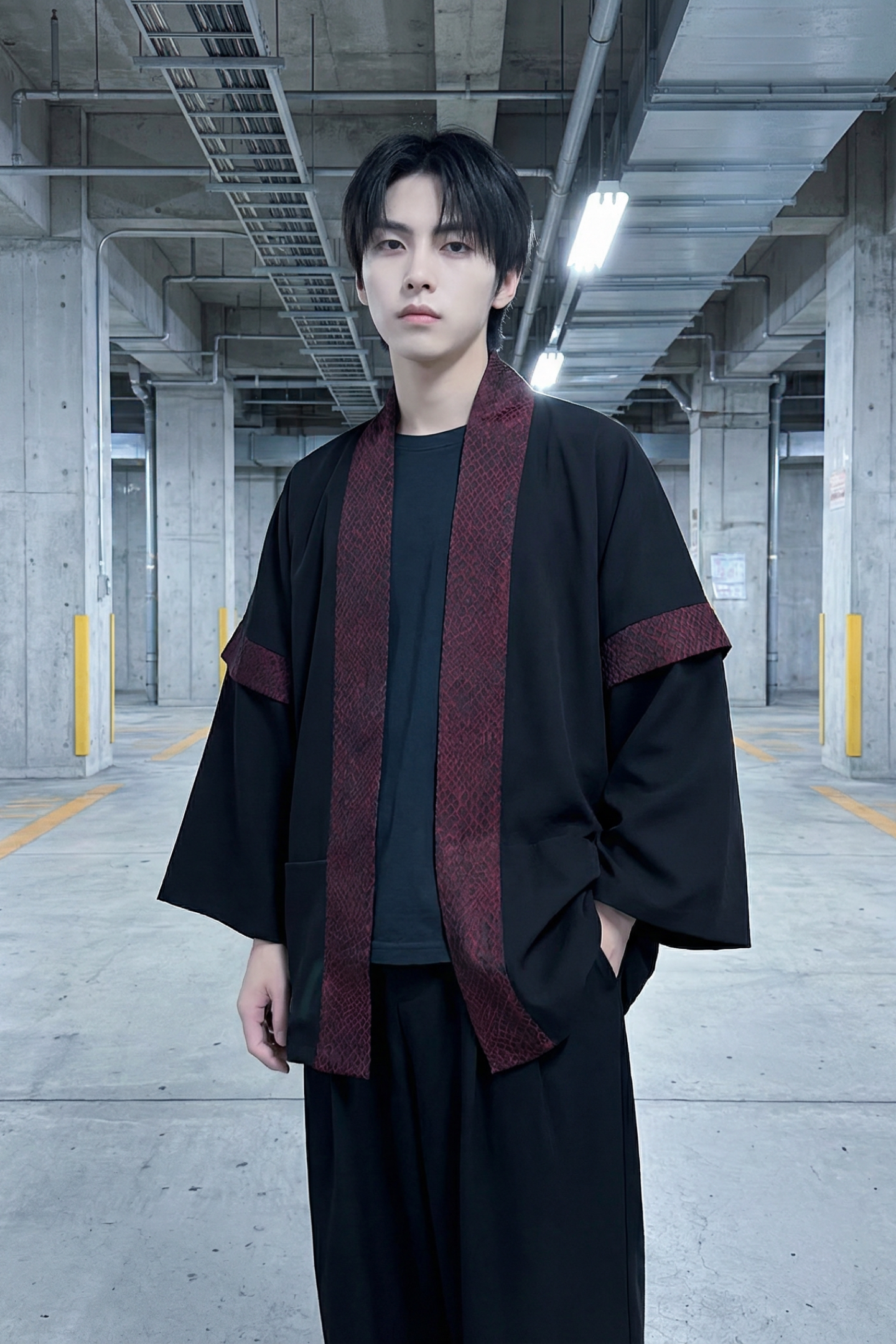 现货春秋风蟒纹印花拼接男士道袍汉服D3206-P78,男装民族服装,星座1017