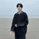 现货春季新款翻领高级感衬衫领上衣长袖卫衣男装潮WY212-P68，男装衬衫，星座1017