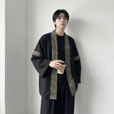 现货春秋风蟒纹印花拼接男士道袍汉服D3206-P78，男装民族服装，星座1017