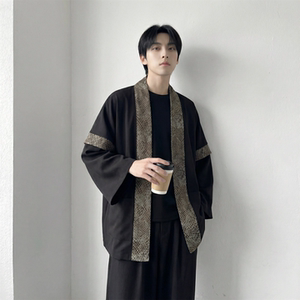 现货 春秋风蟒纹印花拼接男士道袍汉服 D3206-P78，男装民族服装，星座1017