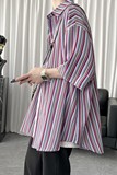 2023夏季条纹短袖衬衫百搭宽松痞帅小众休闲衬衣1017-CC27-P38，男装衬衫，星座1017
