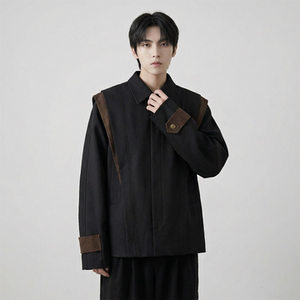 现货新款春季飞肩撞色夹克外套男设计感痞帅上衣 JK905-P108图片