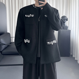 新中式夹克外套男秋季刺绣珍珠宫廷风中山装男士G1825-P128，男装夹克，星座1017
