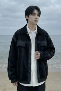 现货 2026春季工装休闲夹克高级感牛仔外套 JK11-P100图片