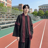 现货春秋风蟒纹印花拼接男士道袍汉服D3206-P78，男装民族服装，星座1017