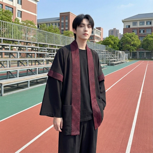 现货 春秋风蟒纹印花拼接男士道袍汉服 D3206-P78，男装民族服装，星座1017