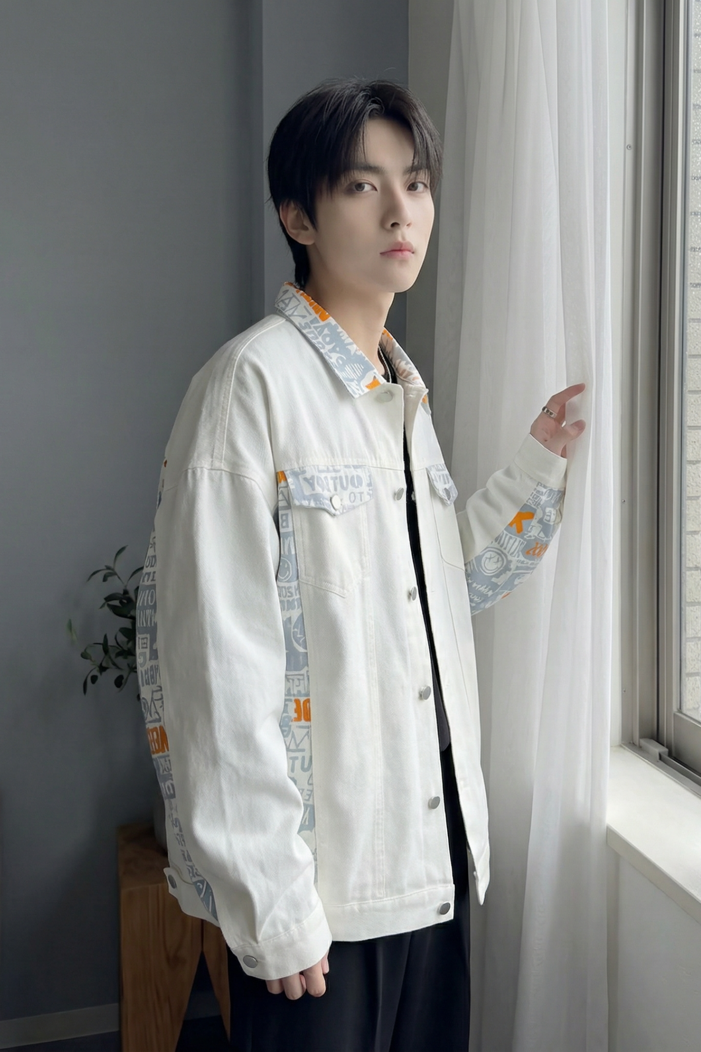 现货2026春季痞帅拼接设计感翻领夹克高级感潮流外套J24-P75,男装夹克,星座1017