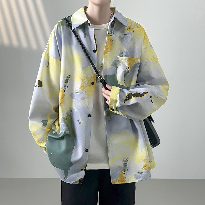 现货衬衣男痞帅巴洛克设计感男长袖衬衫FD23-P48，男装衬衫，星座1017