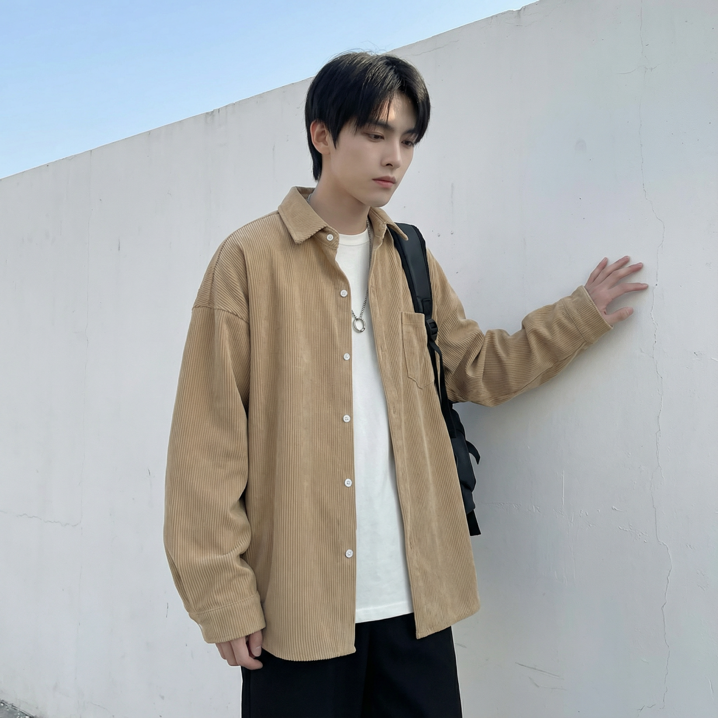 现货灯芯绒高级感长袖衬衫男休闲衬衣外套C963-P48，男装衬衫，星座1017