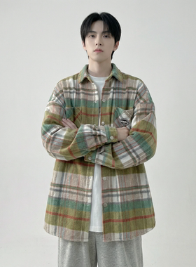 现货美式复古潮流大码格子小香风衬衫 HC45642-P55