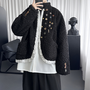 手工制扣古布保暖上衣设计感小众羊羔绒外套 M7811-P128图片
