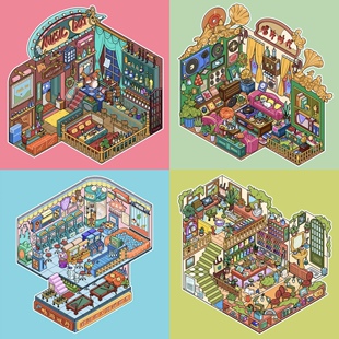 糊涂龙13.0创意造景贴纸套装透明叠堆DIY装饰解压贴纸微缩场景