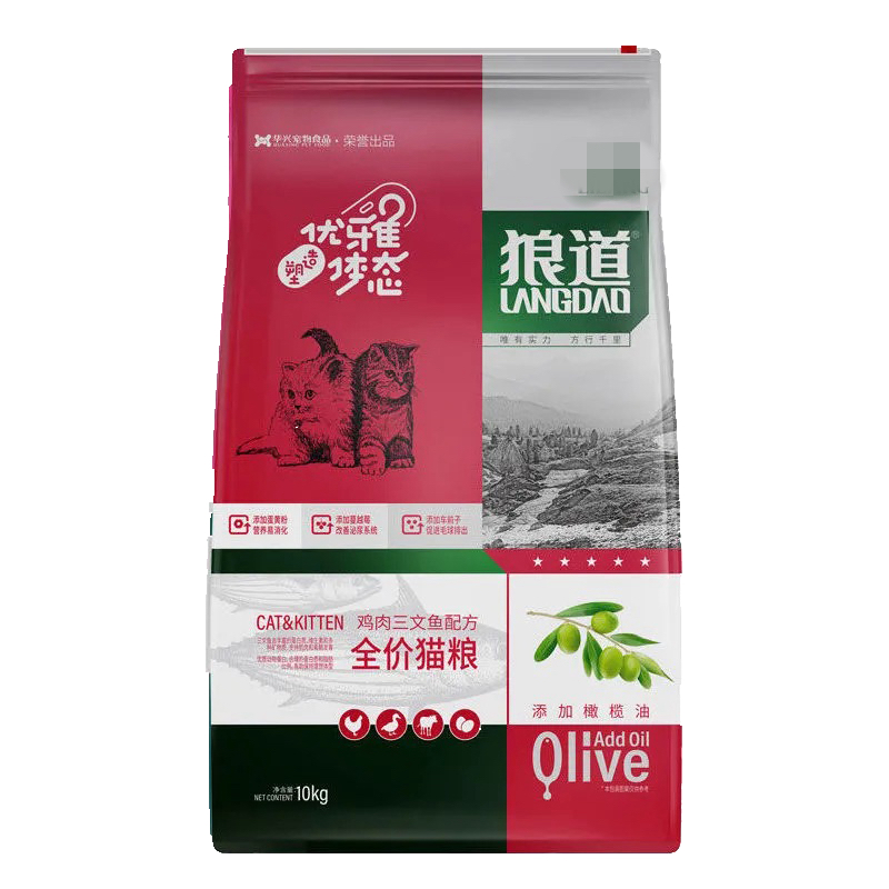 力狼狼道猫粮1.5kg3斤成猫幼猫全期猫营养增肥发腮通用型20斤大袋