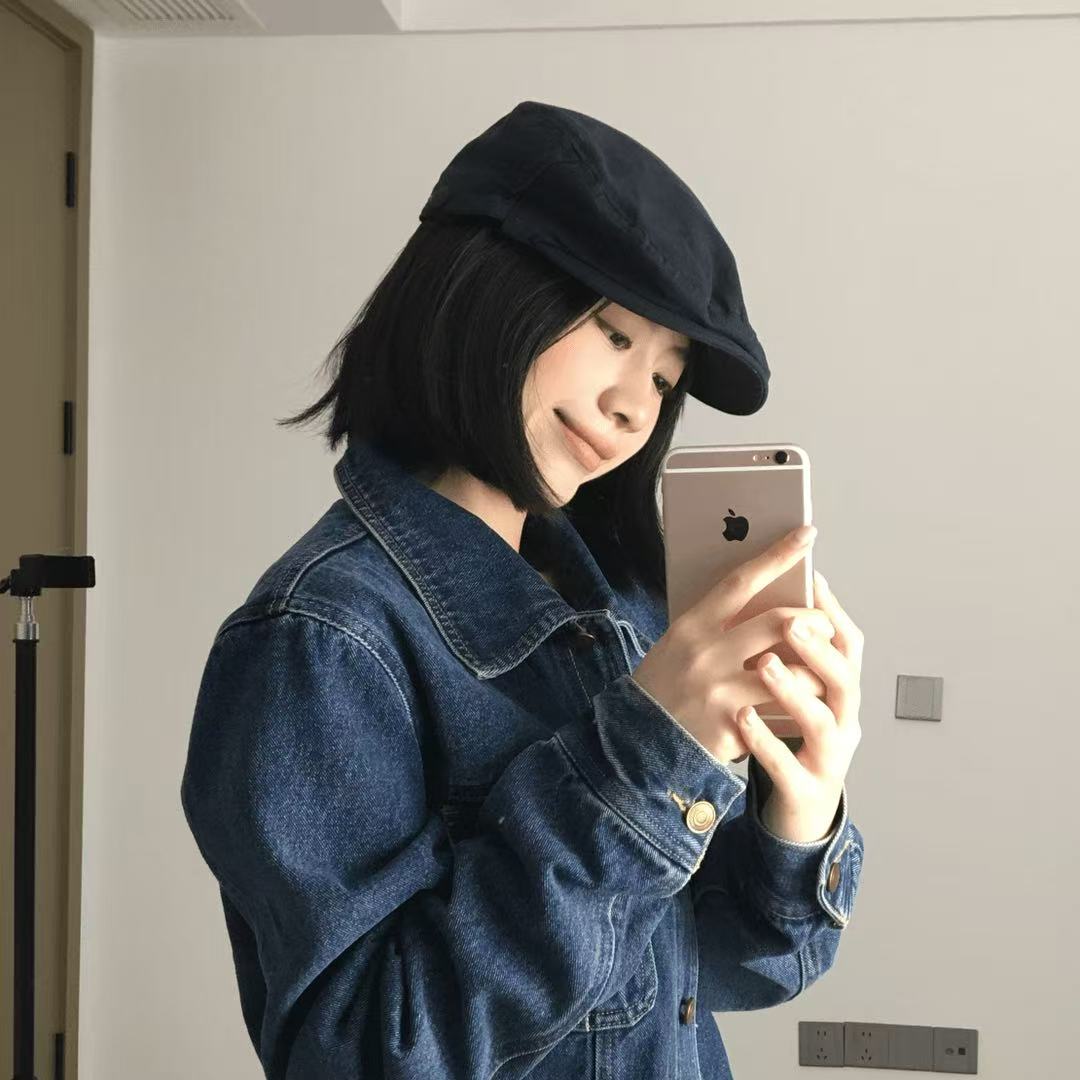 水洗棉软顶反戴前进帽女宽松不压头遮脸显瘦日常通勤黑色休闲帽子