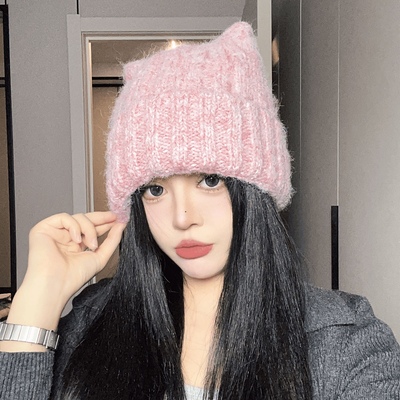 出游针织帽女日系春秋冬