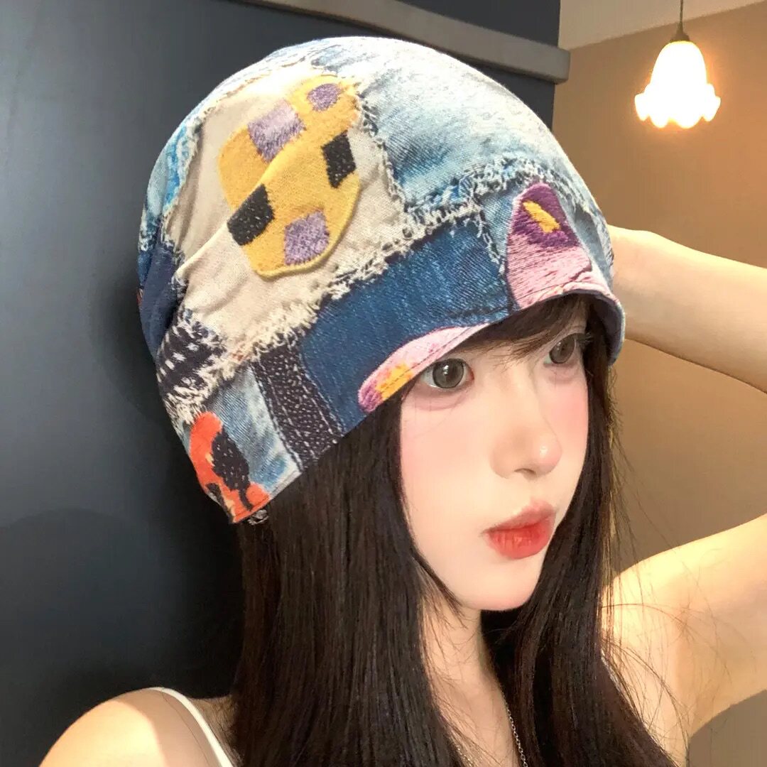 民族风刺绣前进帽女做旧水洗复古报童帽出游小众个性文艺贝雷帽