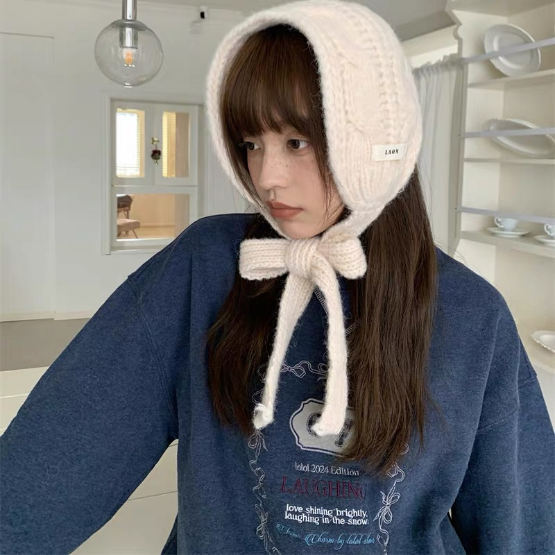 韩系针织简约氛围感耳套女冬季加厚保暖防寒粗麻花纹百搭耳罩