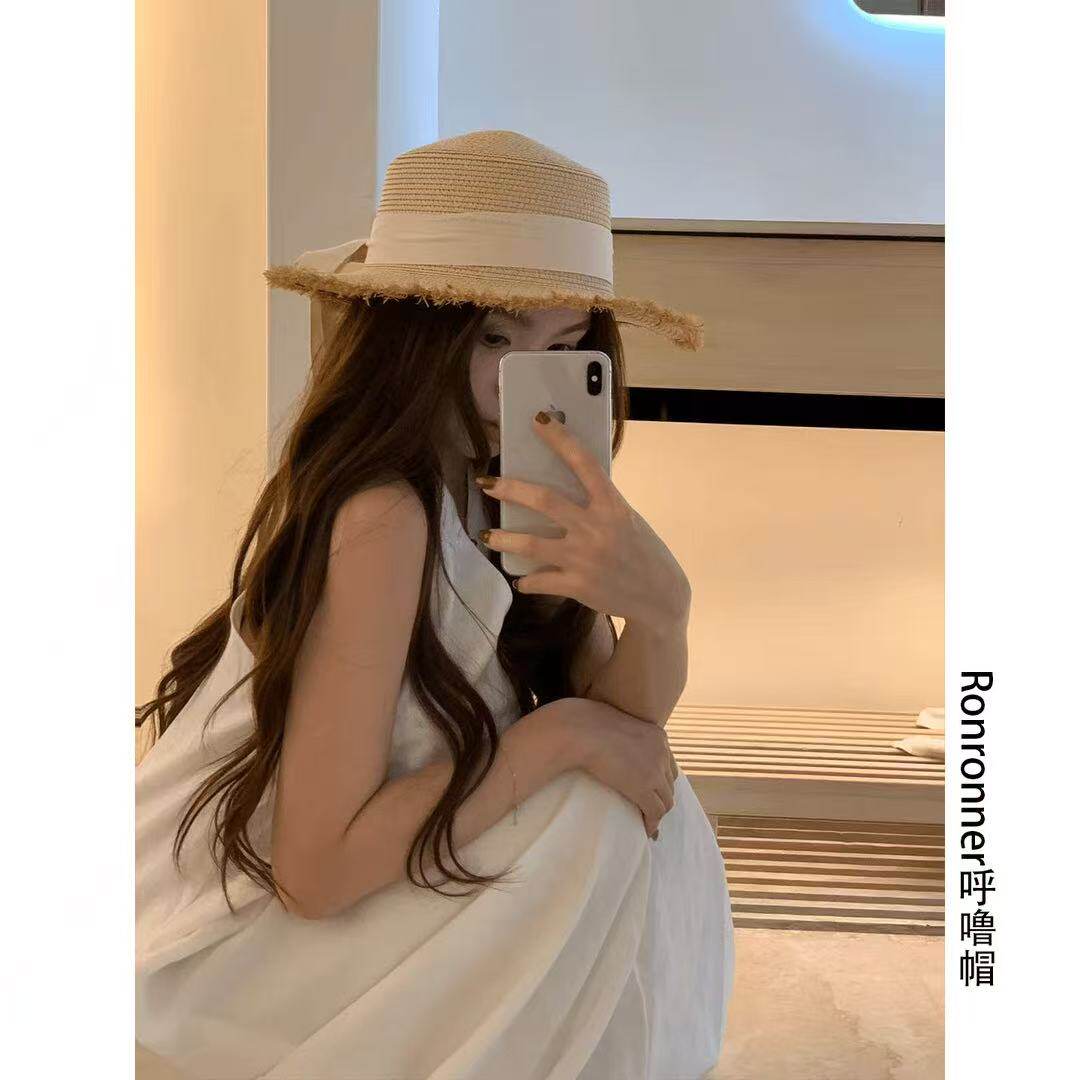 夏季韩版海边出行户外草编帽女春季宽檐防晒遮阳可折叠度假风草帽