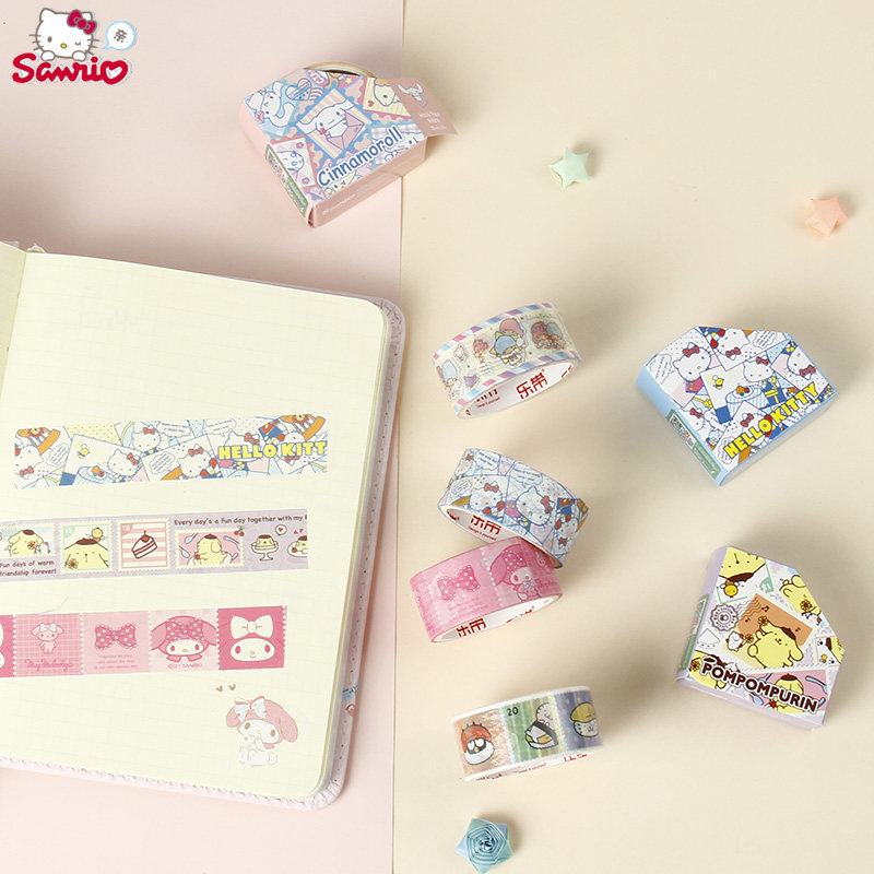 三丽鸥和纸邮票贴胶带手账装饰工具可爱萌少女心印花素材贴纸KT猫,文具电教/文化用品/商务用品,胶带/胶纸/胶条,淘宝优惠券,粉丝福利购,淘宝优惠卷