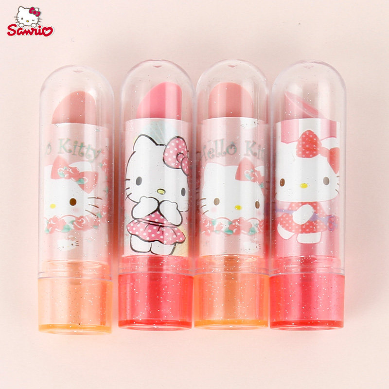 Hello Kitty凯蒂猫儿童口红橡皮擦2枚入 小学生创意文具旋转橡皮
