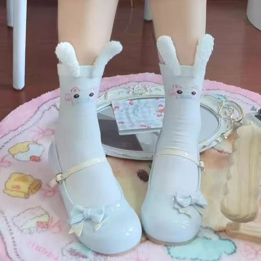 春夏季日系jk立体可爱兔耳朵软妹洛丽塔少女棉袜甜美学院风中筒袜